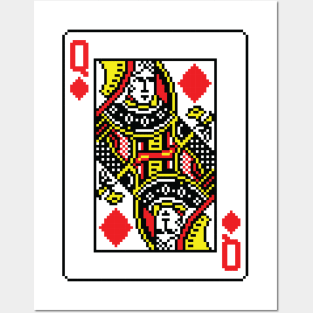 Queen of Diamonds Pixel Art Posters and Art